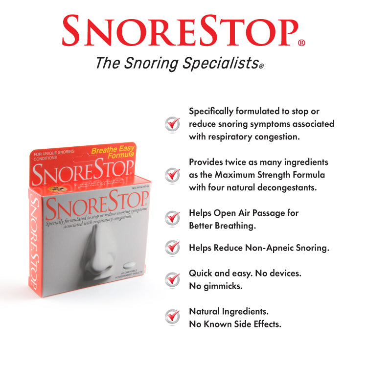 SnoreStop Anti-Snoring Breathe Easy Formula