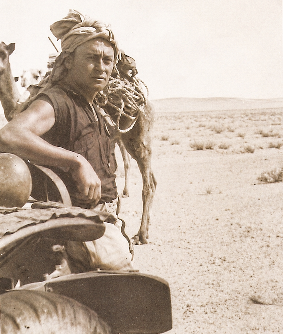 Christian De Rivel's father during desert travel